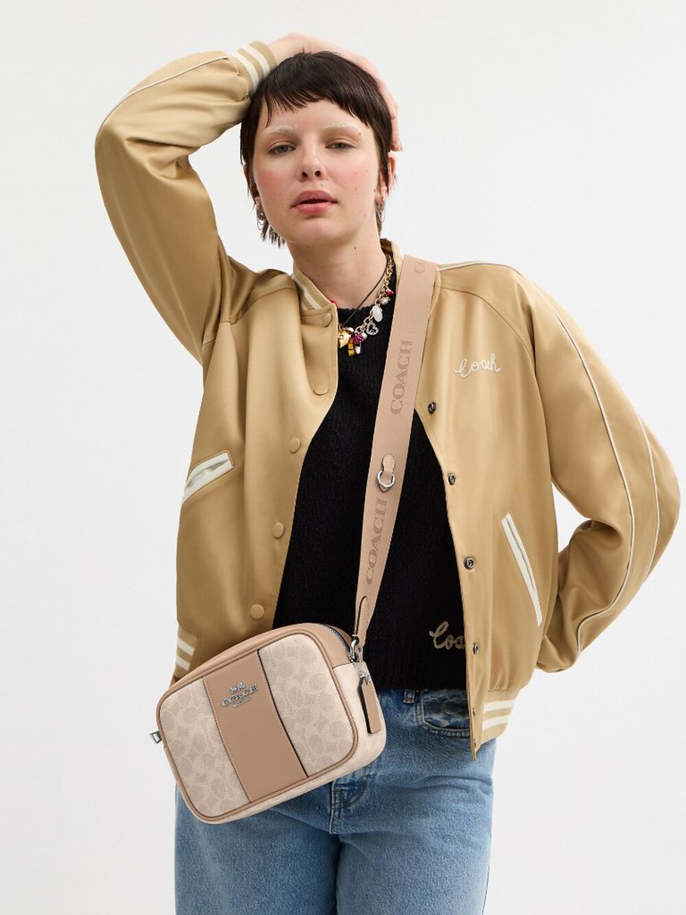 Coach Outlet Jamie Camera Bag In Signature Canvas With Stripe